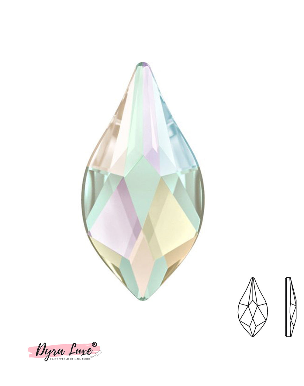 Crystal AB - Flame Flat Back (7.5 mm)
